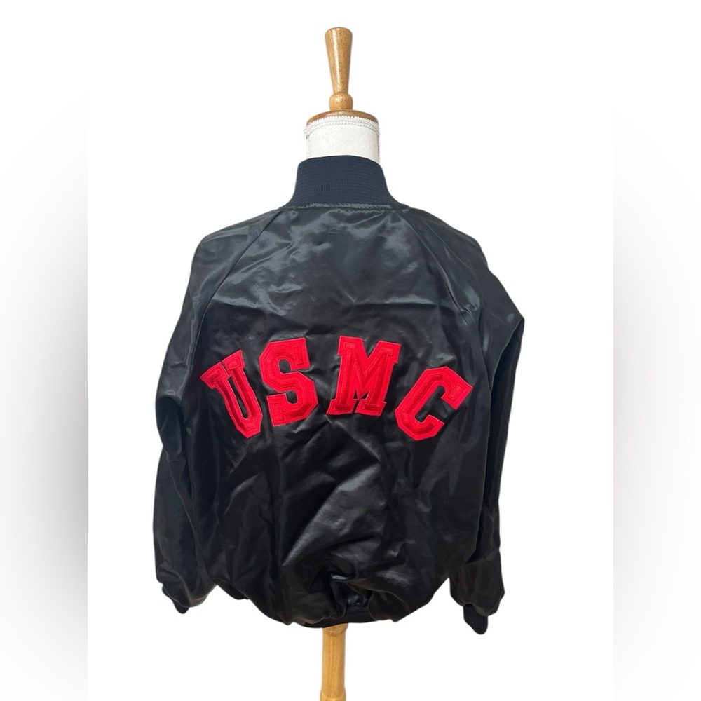 VINTAGE SOFFE JACKETS BOMBER SIZE XL USMC MARINE SNAP BUTTON MADE IN U.S.A.